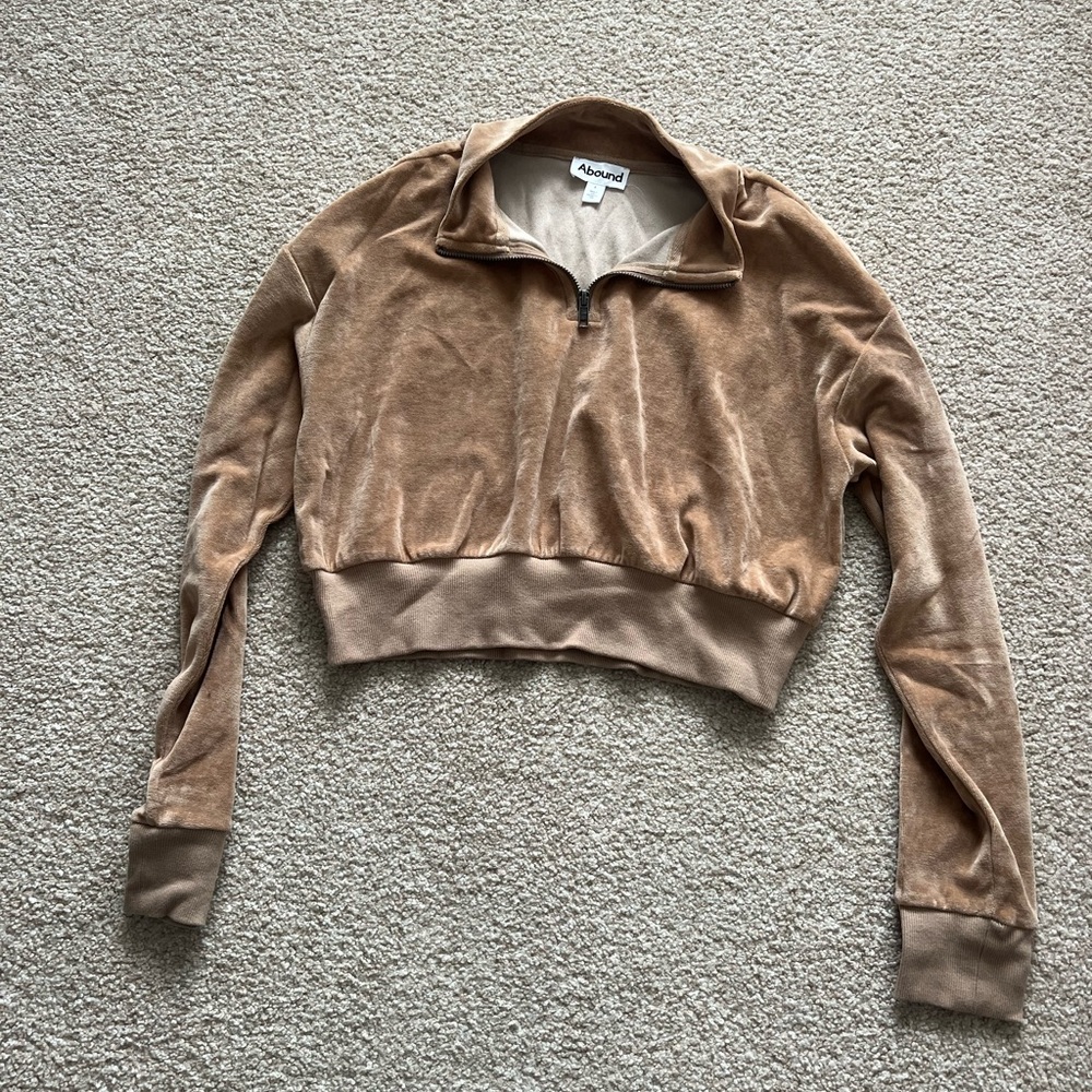 Velvet cropped hoodie